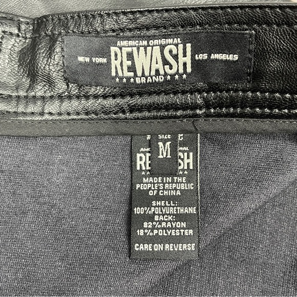 REWASH black faux vegan leather A-line mini skirt, size M - Picture 2 of 10